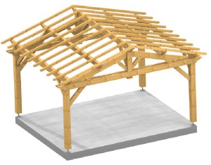 Garage 2 pentes Farm 3d structure
